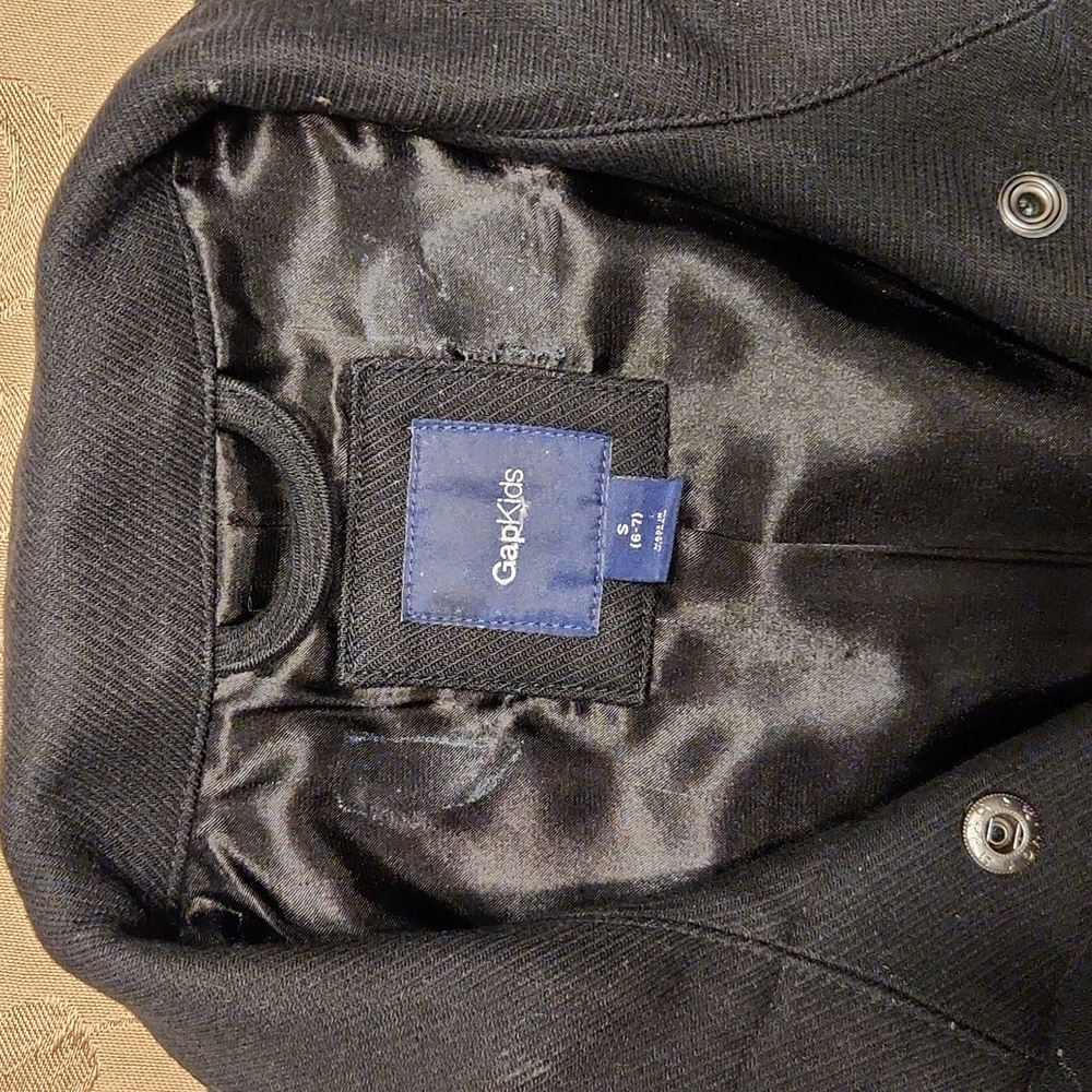 GAP Kids Black Pea Coat (S) 6-7 - Picture 2 of 6